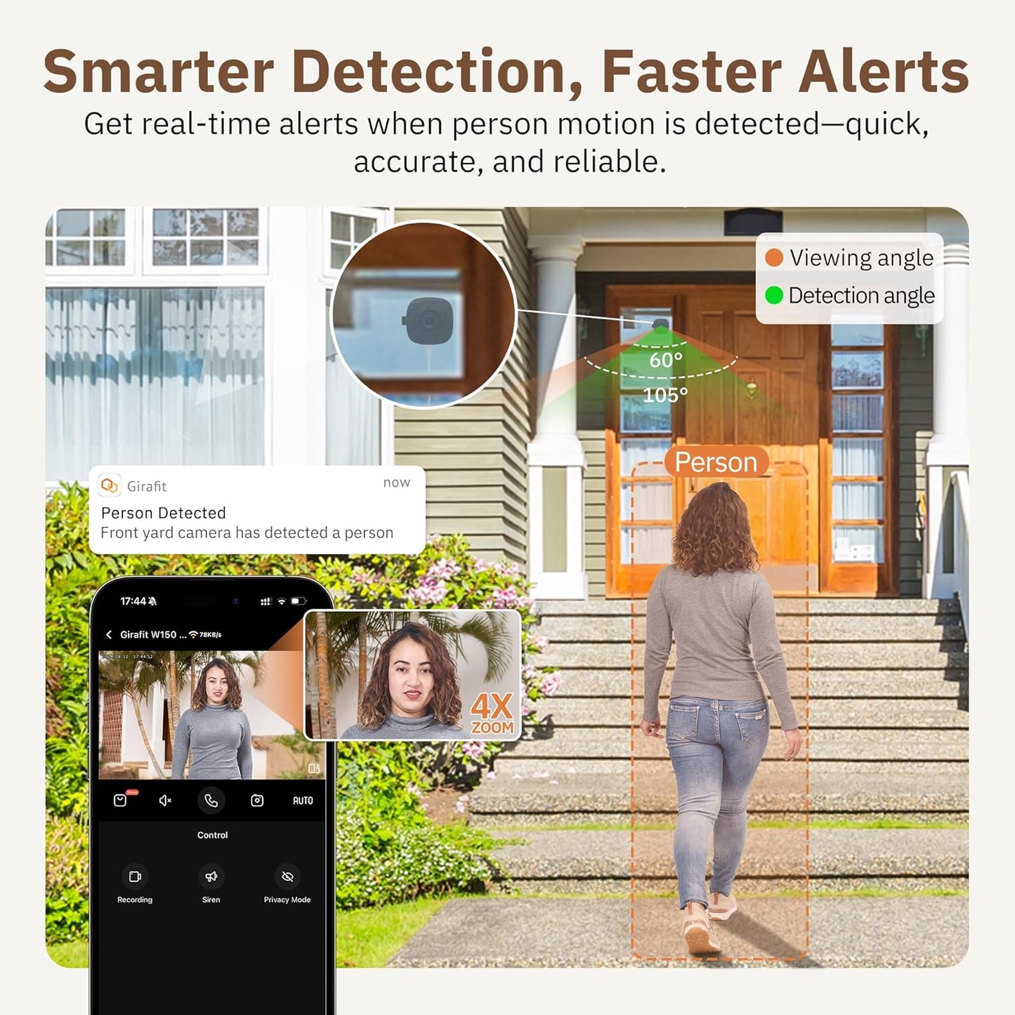 3MP 2K Window Camera,2.4GHz & 5GHz WiFi Indoor Cameras,ChromaMax Al Color Night Vision,Person & Motion Detection,Easy & Quick Install