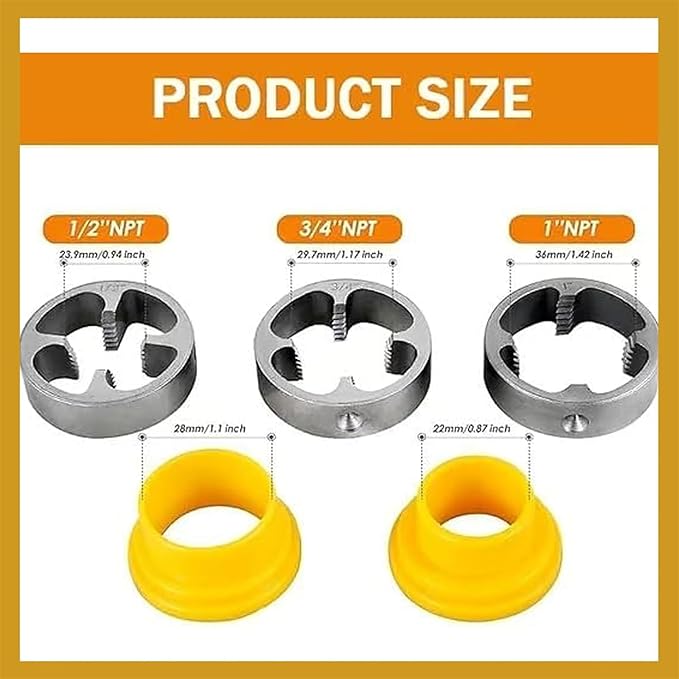 🎉New Year Sale - 49% OFF🌲Electric Drill Compatible PVC Pipe Threader Kit with Various Die Sizes