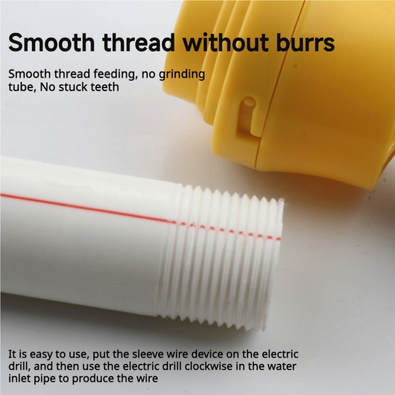 🎉New Year Sale - 49% OFF🌲Electric Drill Compatible PVC Pipe Threader Kit with Various Die Sizes