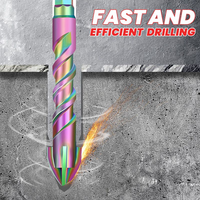 4pcs Titanium Coated Spiral Four-blade Eccentric Drill Bits