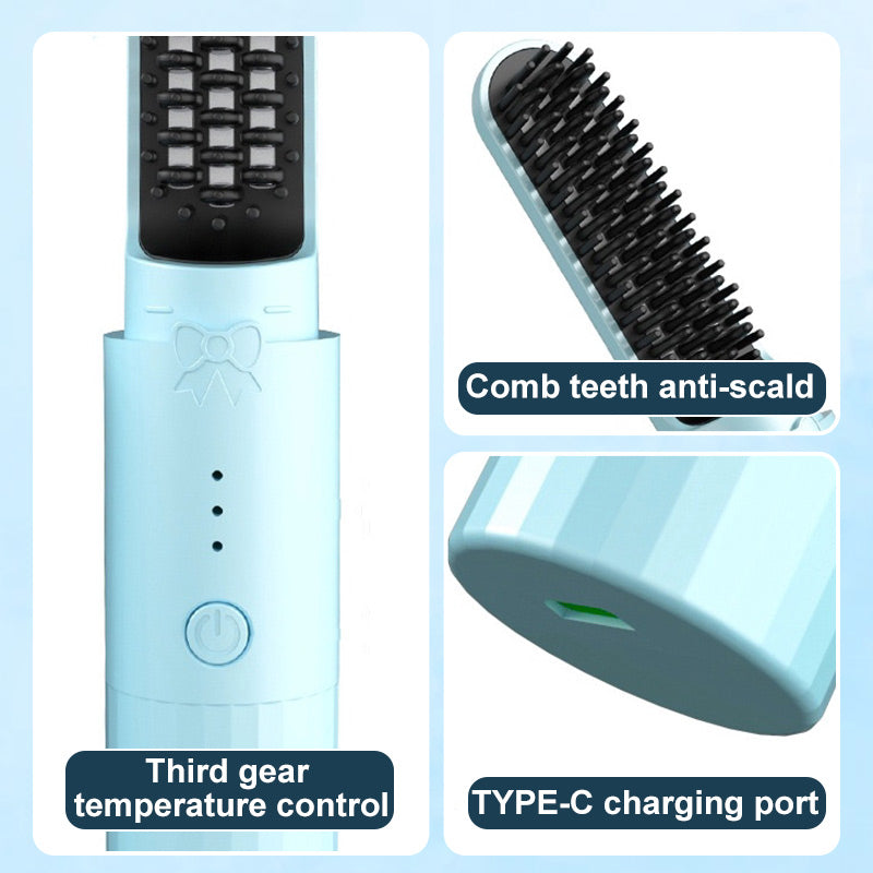 🔥2025 New Arrival🔥 2-in-1 Rechargeable Long-lasting Straightening Comb