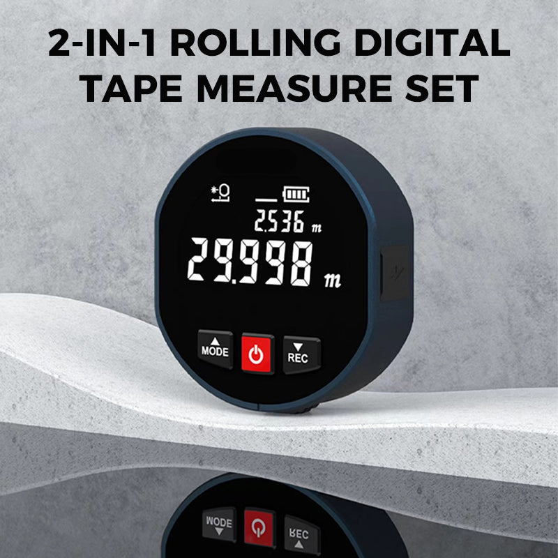 💖2025 Hot Sale💖 2-in-1 Rolling Digital Tape Measure Set