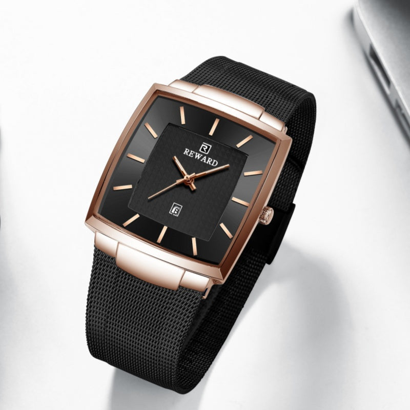 🔥2025 Hot Sale🔥 Men’s Ultra-thin Square Mesh Belt Quartz Watch
