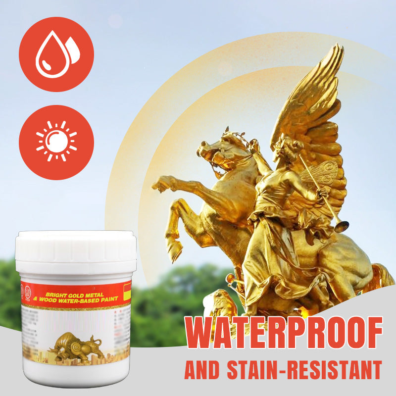 Bright Gold Metal & Wood Water-Based Paint