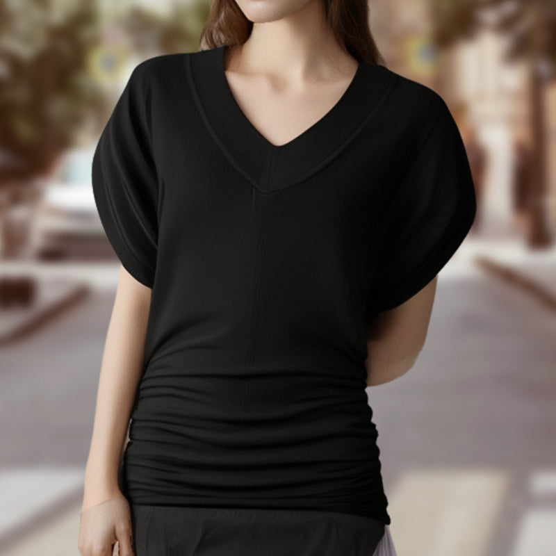💖2025 Hot Sale💖 Dolman V-Neck Cinched Waist Blouse