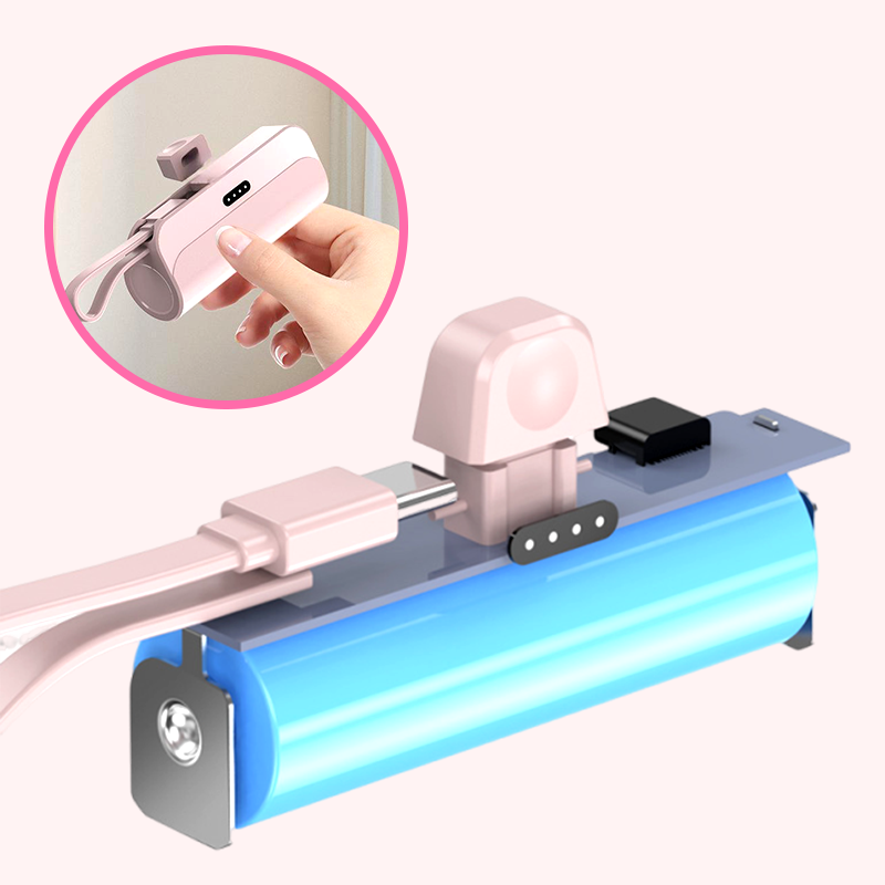 Portable High-Capacity Power Bank with Built-in Cables