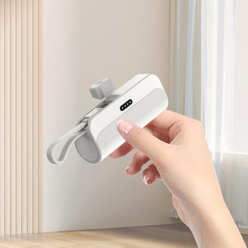Portable High-Capacity Power Bank with Built-in Cables