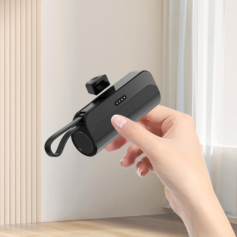 Portable High-Capacity Power Bank with Built-in Cables