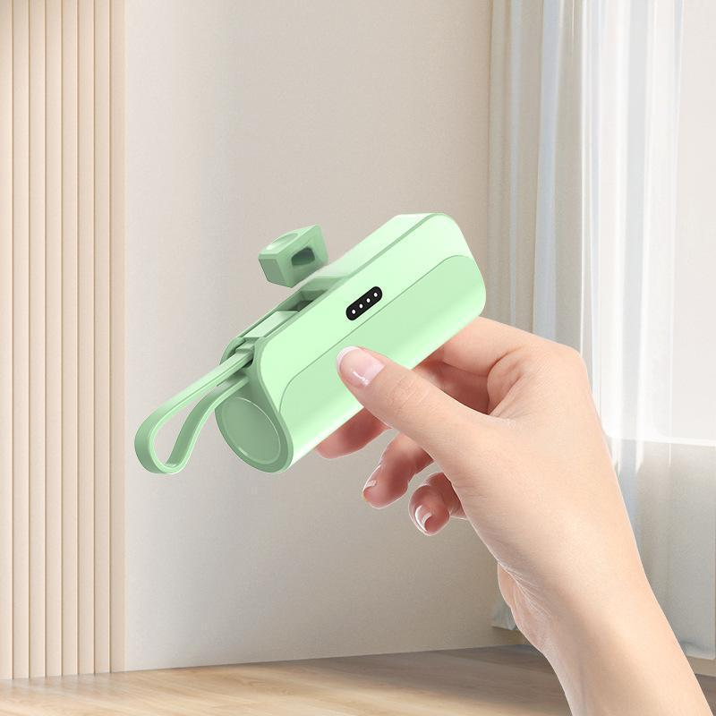Portable High-Capacity Power Bank with Built-in Cables