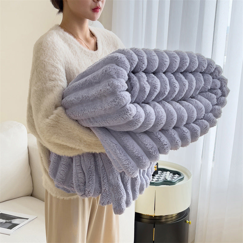 🛏️Thickened Rabbit Plush Velvet Cover Blanket🍂Wrap up in Ultimate Comfort