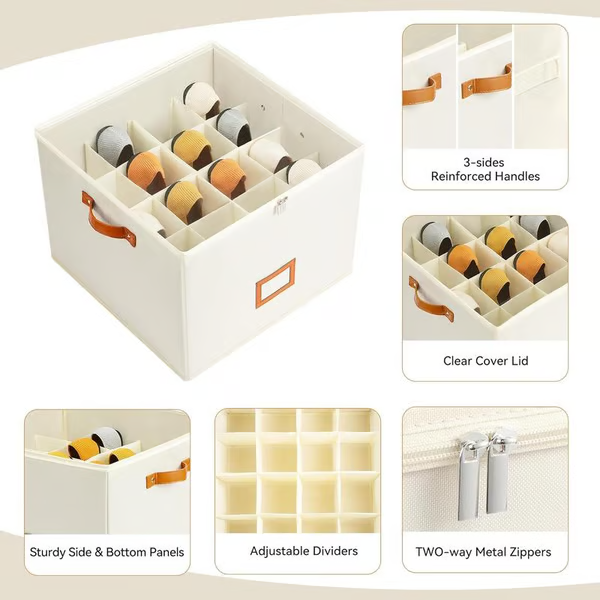 ⏳Limited time 50% off💥Oxford Fabric Foldable Design Shoe Organizer, Storage Box
