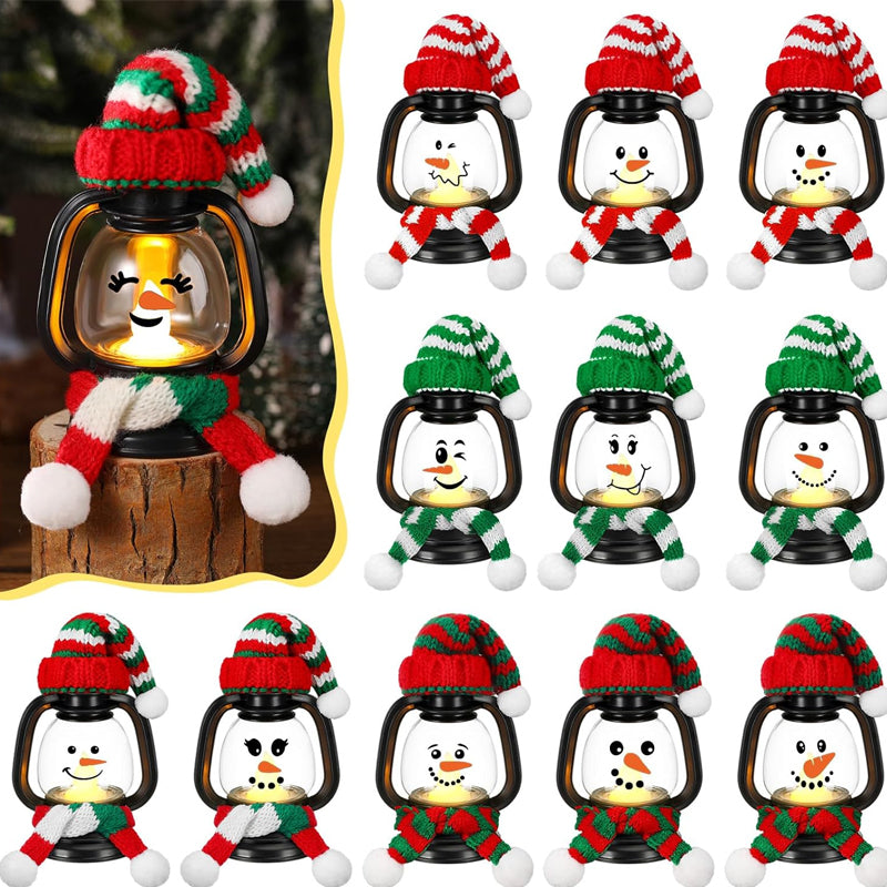 🔥LAST DAY SALE 50% OFF🔥 Buy 1 Get 1 Free ⛄Christmas Decoration Mini Snowman Lantern with Hats and Scarves