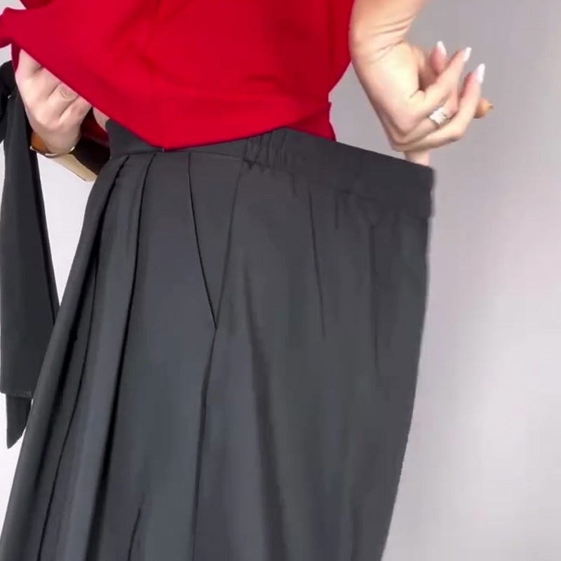 Women’s Stylish Top & Solid Skirt 2-Piece Set