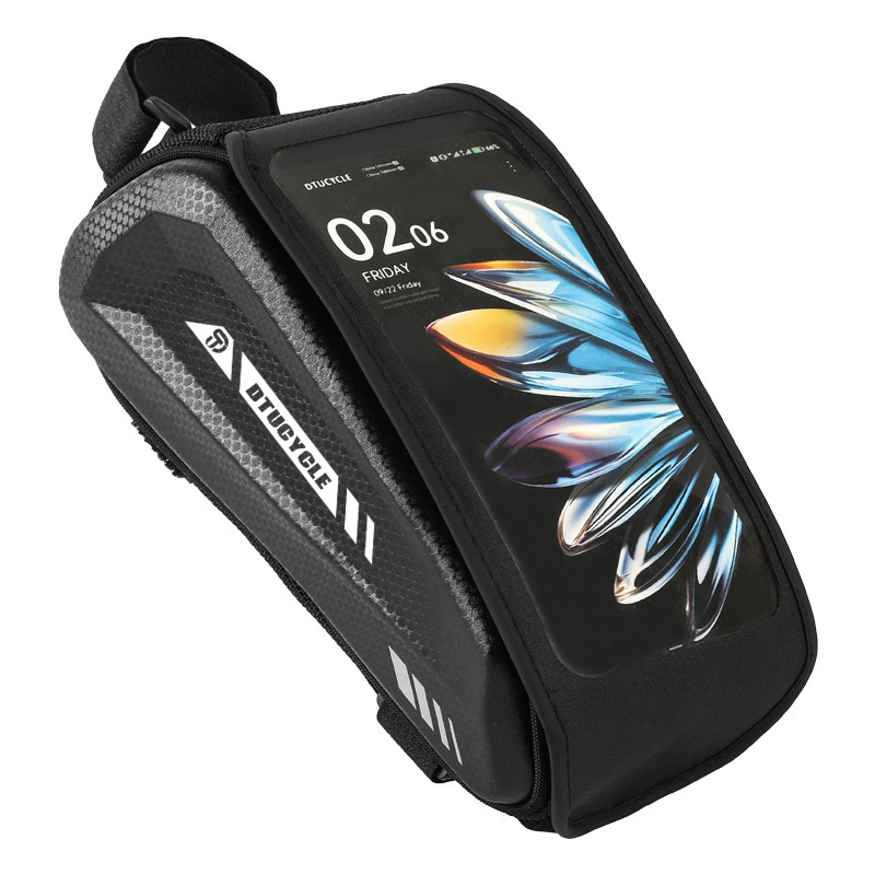 🚴 50% OFF NOW! 💧 Water-Resistant Large Capacity Bicycle Bag – Touch-Sensitive Phone Pouch, Slim Top-Tube Design & Dual Zippers 📱