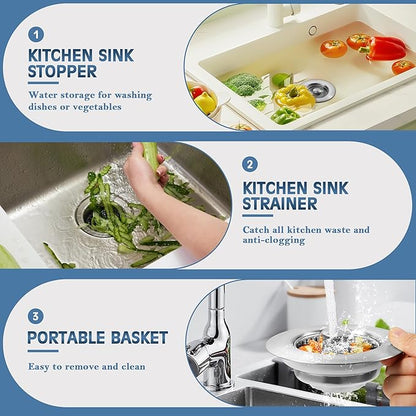💧BUY 3 GET 1 FREE💧LAST DAY 60% OFF-Upgraded 3 in 1 Kitchen Sink Drain Strainer