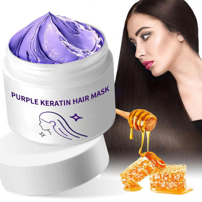 ✨ Buy 2 Get 1 Free! Purple Keratin Hair Mask - Tones Blonde, Silver & Gray Hair | Anti-Brass + Color Lock