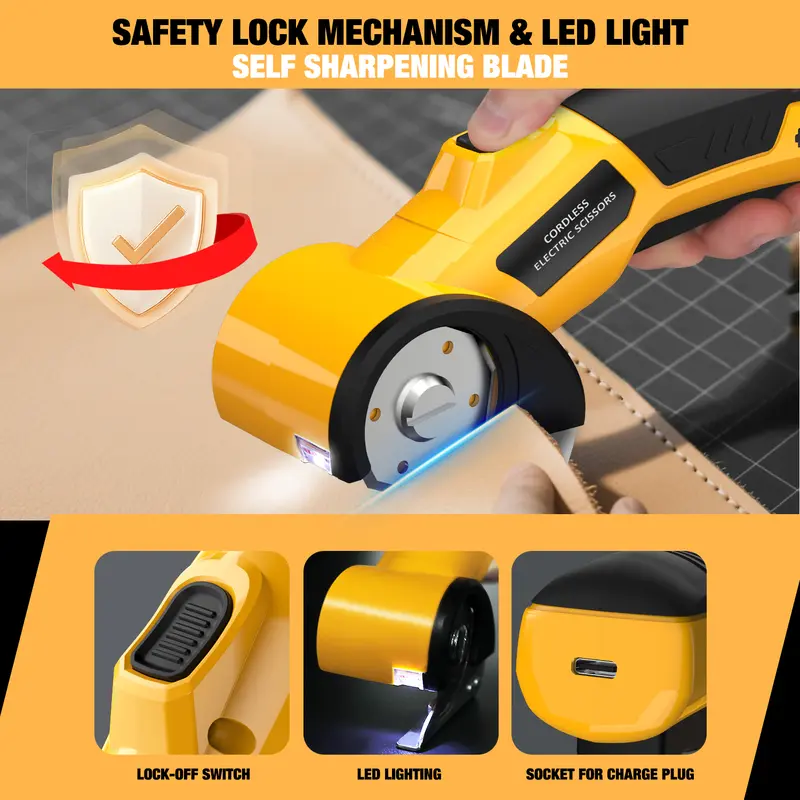 Rechargeable & Portable Cordless Electric Fabric Scissors Kit