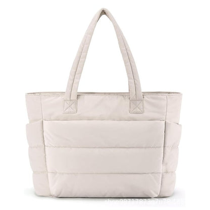 💜Hot Sale 50% OFF 👜Women's Waterproof Bubble Bag 20L Fluffy Tote Bag Quilted Laptop Shoulder Handbag