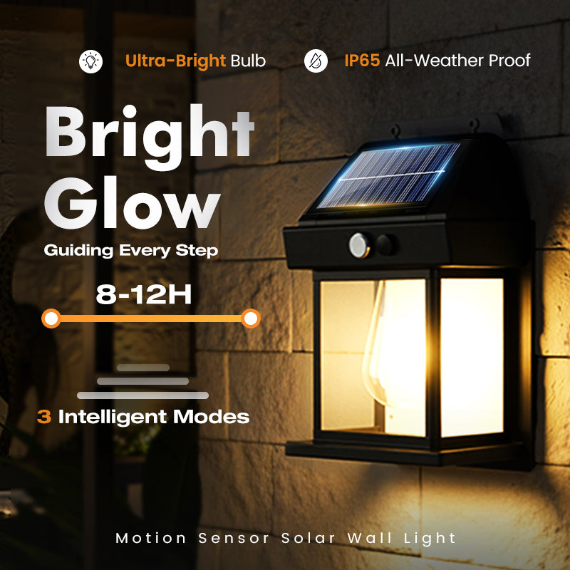 🎁 50% OFF! 💡 SOLAR WALL LIGHT - Motion Sensor & Weatherproof, Automatic Dusk to Dawn Operation, Easy Installation for Garden and Pathway 🌟🛒