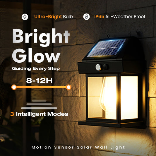 🎁 50% OFF! 💡 SOLAR WALL LIGHT - Motion Sensor & Weatherproof, Automatic Dusk to Dawn Operation, Easy Installation for Garden and Pathway 🌟🛒
