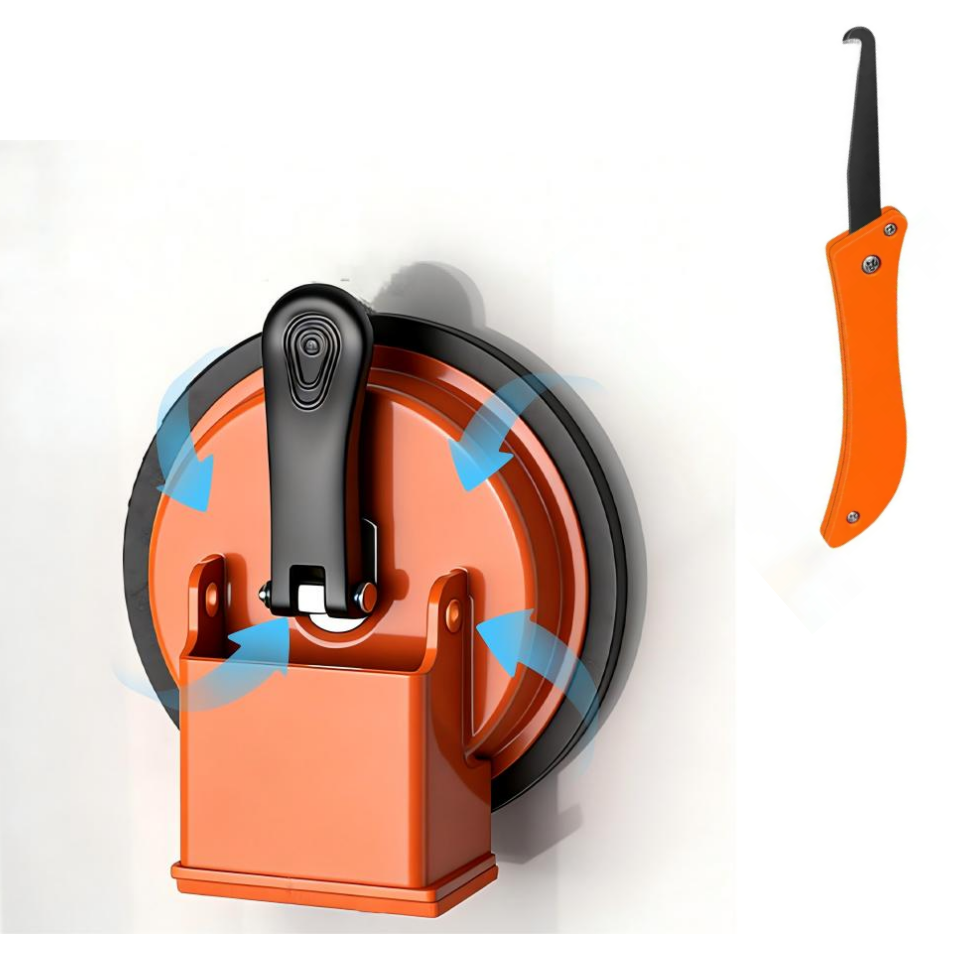 🛠️ Heavy-Duty Floor Gap Fixer Suction Cup – 70kg Pull Force, Rubber Pad & Mallet Block for Seamless Floor Installation 💎🔥