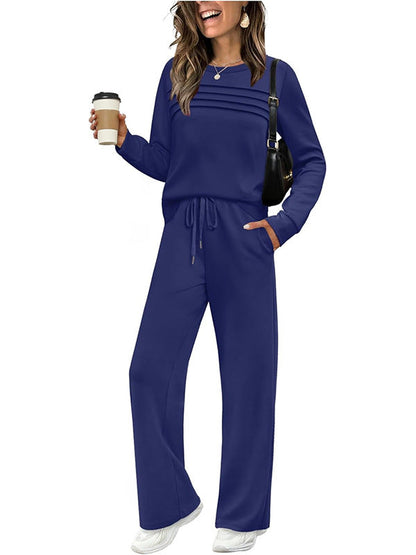 ⏳Limited-time 50% off⏰Women's Crew Neck Top & Drawstring Pants Set👚👖