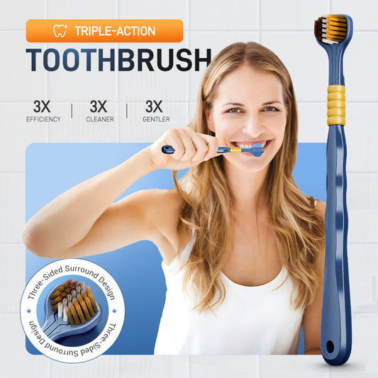 HOT SALE🦷Three-headed multi-angle cleaning toothbrush