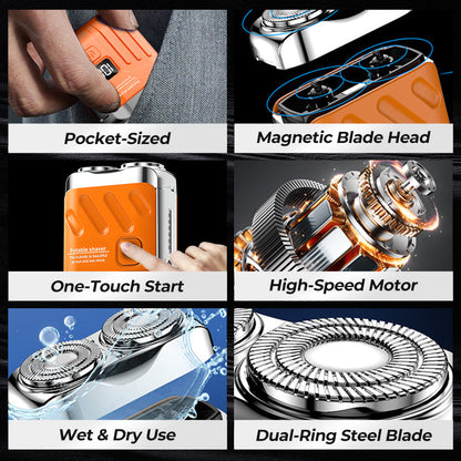 🔥🎉 Winter Hot Sale: 59% OFF! 🎁Portable Rotary Dual Ring Electric Shaver🚀