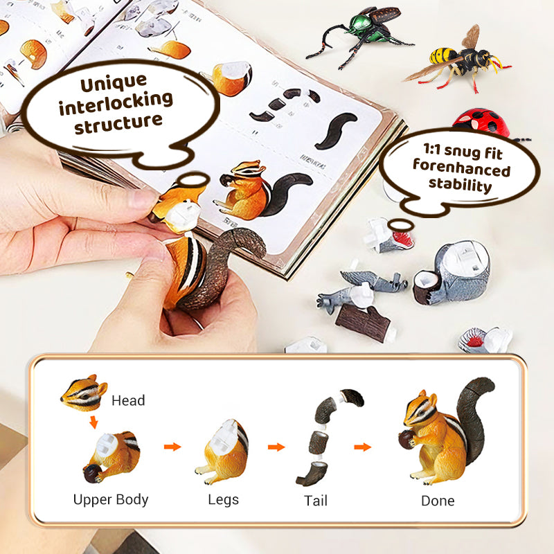 🐞🎄New collection✨ Insect & Animal Building Toys - 3 Levels of Difficulty, Non-Toxic Materials, Educational 🎨⚙️