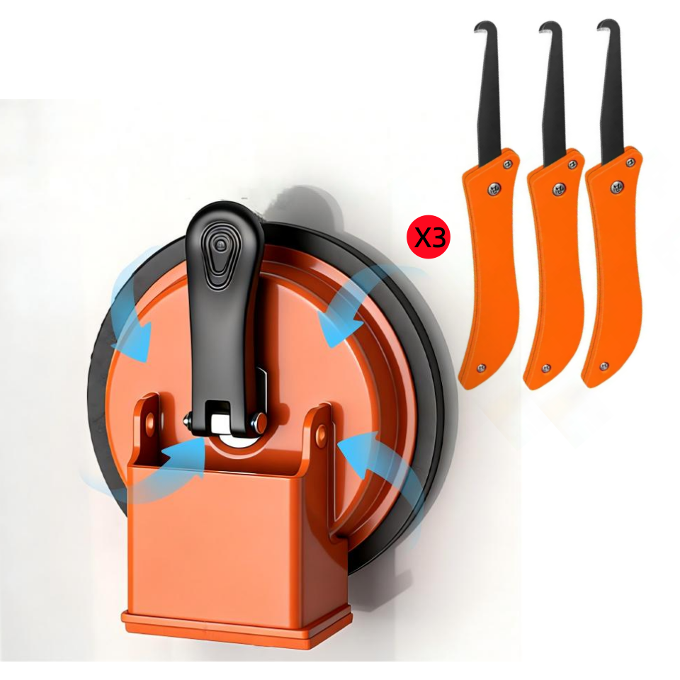 🛠️ Heavy-Duty Floor Gap Fixer Suction Cup – 70kg Pull Force, Rubber Pad & Mallet Block for Seamless Floor Installation 💎🔥