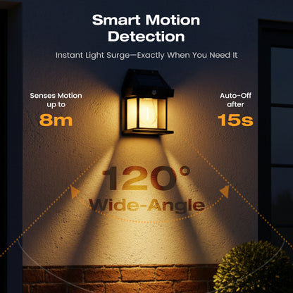🎁 50% OFF! 💡 SOLAR WALL LIGHT - Motion Sensor & Weatherproof, Automatic Dusk to Dawn Operation, Easy Installation for Garden and Pathway 🌟🛒