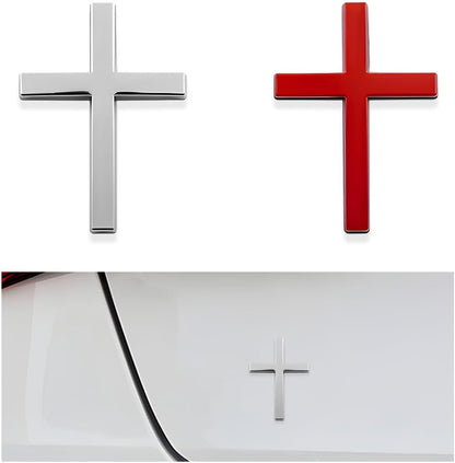 🚗✝️Metal Jesus Christ Cross Badge Stickers|3D Cross Self-Adhesive Car Scratch Cover Sticker