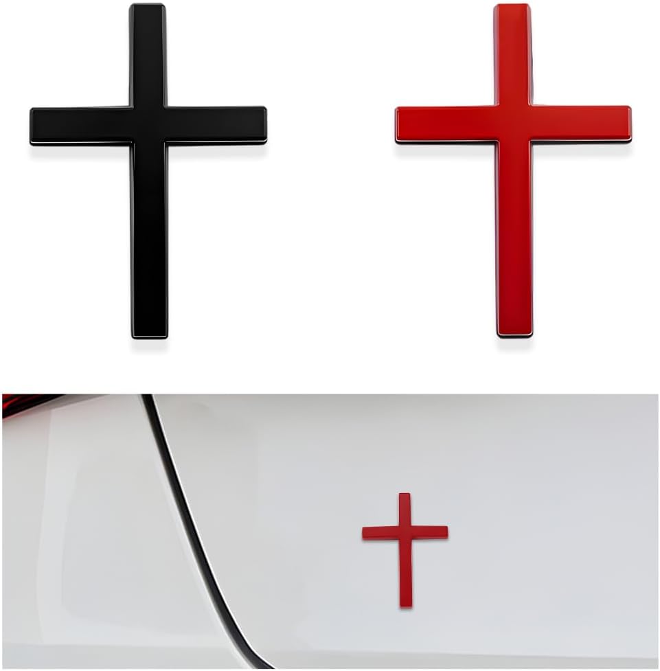 🚗✝️Metal Jesus Christ Cross Badge Stickers|3D Cross Self-Adhesive Car Scratch Cover Sticker