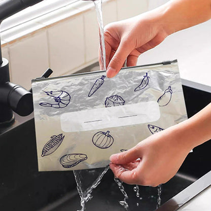 🔥Limited Sale: Buy 2 get 1 free!🍗 🥦Reusable Aluminum Foil Sealable Storage Bags