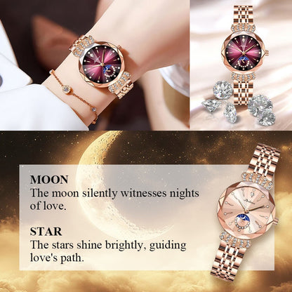 ⏳FLASH SALE! 50% OFF! 🔥Women's Fashionable Diamond Moon Star Watch
