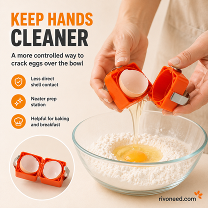 🍳Buy 1 Get 1 Free！🔥 50% OFF NOW ! ✨Quick Egg Cracker Tool – Fast Clean Egg Opener for Kitchen Baking