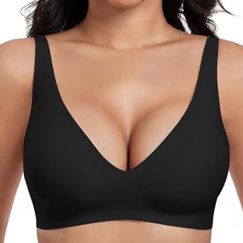 💗💗💗LAST DAY SALE 50% OFF⚡50K+ SOLD!💕 Jelly Wireless Womens Comfortable Wireless Bras Push Up Bralettes Seamless Tshirts Bras Deep V Everyday Bras
