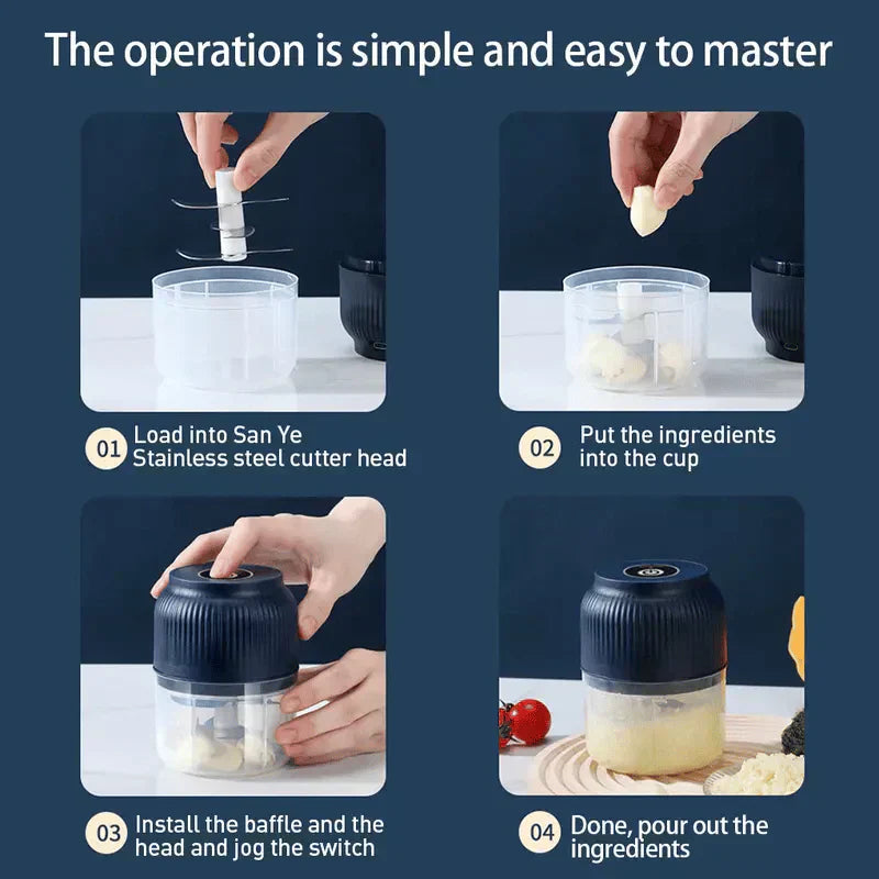 🧄 50% OFF! ⚡ Cordless Mini Electric Garlic Chopper – Powerful & Efficient, Easy to Clean & Perfect for the Kitchen 🔪