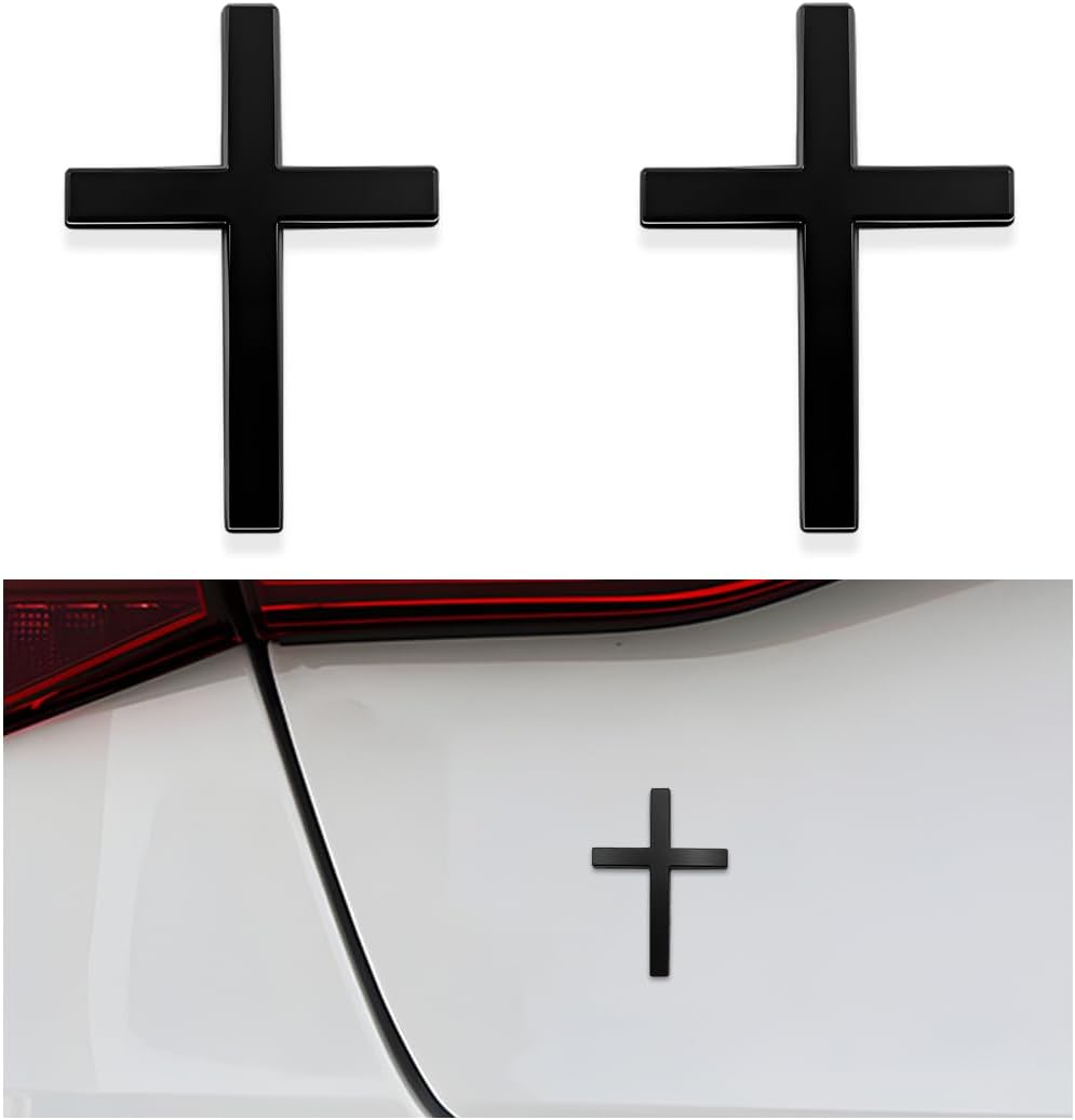 🚗✝️Metal Jesus Christ Cross Badge Stickers|3D Cross Self-Adhesive Car Scratch Cover Sticker