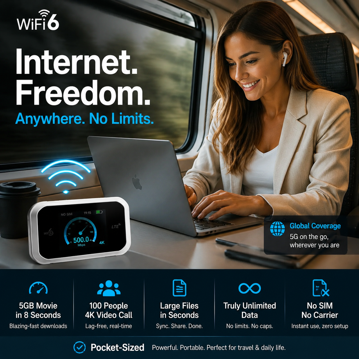 📶Mobile hotspot with full Wi-Fi coverage