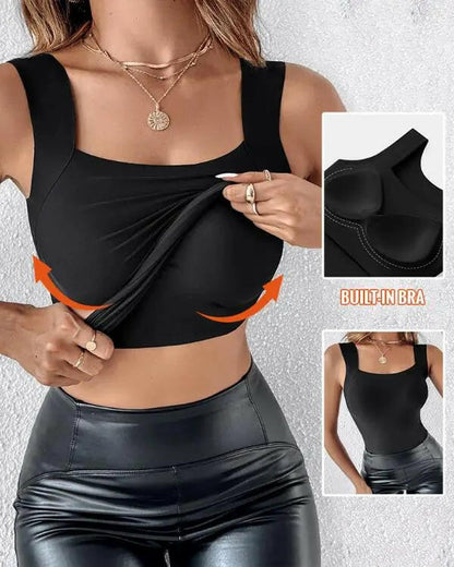 🔥Last Day 49% OFF💖Women’s U Neck Thermal Tank Tops with Built-In Bra
