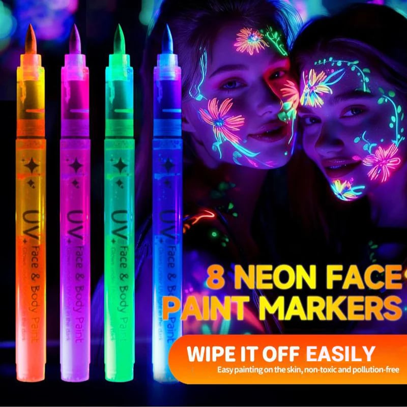 📢HOT SALE !!!✨UV Glow Face and Body Paint Markers Set