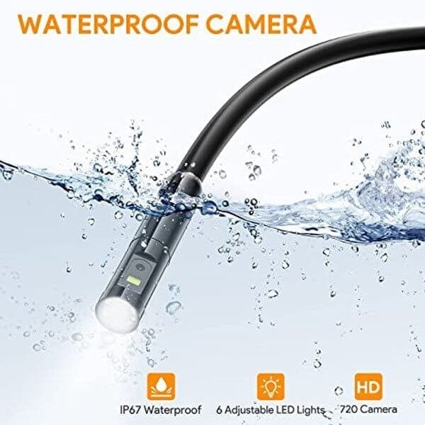 🔍 50% OFF! ✨ 3-IN-1 ENDOSCOPE - 2.0MP HD with 6 LED Lights, IP67 Waterproof, Compatible with Smartphones for Home Inspection and DIY Projects 📱🛠️