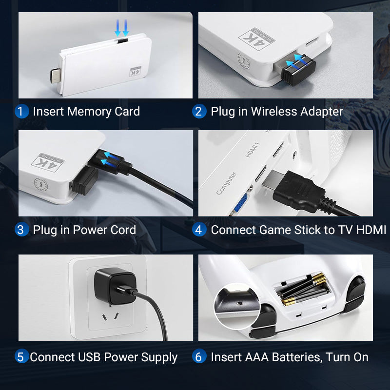 🔥 50% OFF DURING THE NEW YEAR SALE! Retro Game Console Stick – Dual Sticks, Plug & Play, 64/128 GB Memory