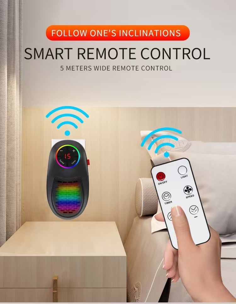 🔥LAST DAY SALE 50% OFF!!🏆Flash Sale⚡ 50K+ SOLD! Almost Gone-💥Easylife Plug-in Go Heater – Portable Ceramic Heater with Adjustable Temperature & Remote Control