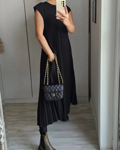 🌸Spring Promotion 49%Off💖Women Pleated Simple Solid Color Dress
