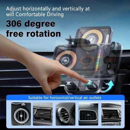 🔥HOT SALE 57% OFF🎁⚡Over 50,000 sold! 📱Smart 2-in-1 Car Rotating Mobile Phone Holder & Wireless Charger⚡