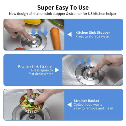 💧BUY 3 GET 1 FREE💧LAST DAY 60% OFF-Upgraded 3 in 1 Kitchen Sink Drain Strainer