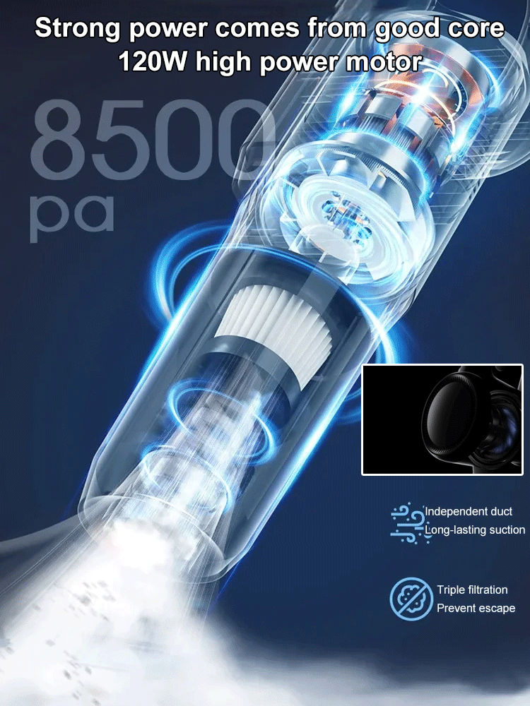🔥2025 New Product Promotion 50% Off🔥✅Multifunctional three-in-one household and car vacuum cleaner- 6000PA Powerful Suction, Suitable for Home and Car