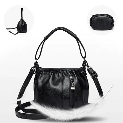 🔥Casual Pleated Bucket Soft Leather Handbag Shoulder Bag
